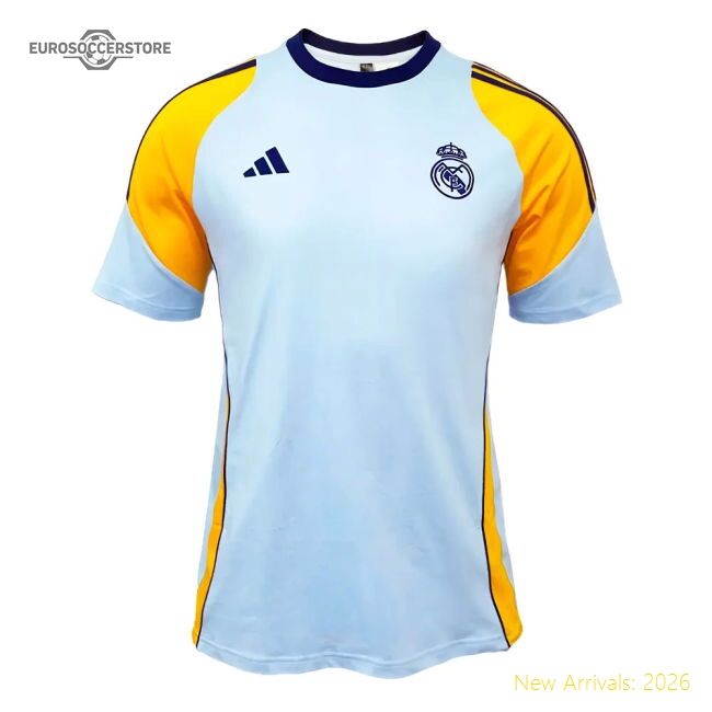 2024-2025 Real Madrid Training Tee (glow Blue) (benzema 9)