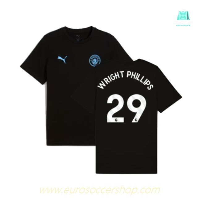 2025-2026 Man City FtblESS Tee (Black) (Wright Phillips 29)