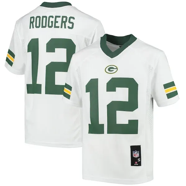 Green Bay Packers Aaron Rodgers Replica Jersey - White | NFL Player...