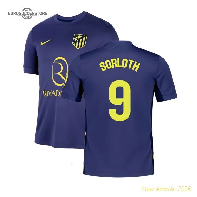 Top-tier Away Atletico Madrid Sorloth Jersey 2025-2026 Breathable