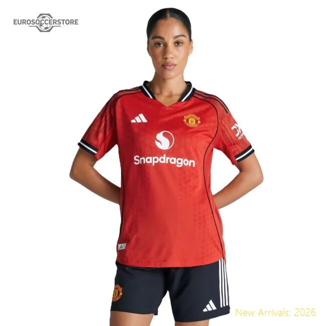 Official 2025-2026 Man Utd Authentic Home Shirt (womens) (shaw 23)