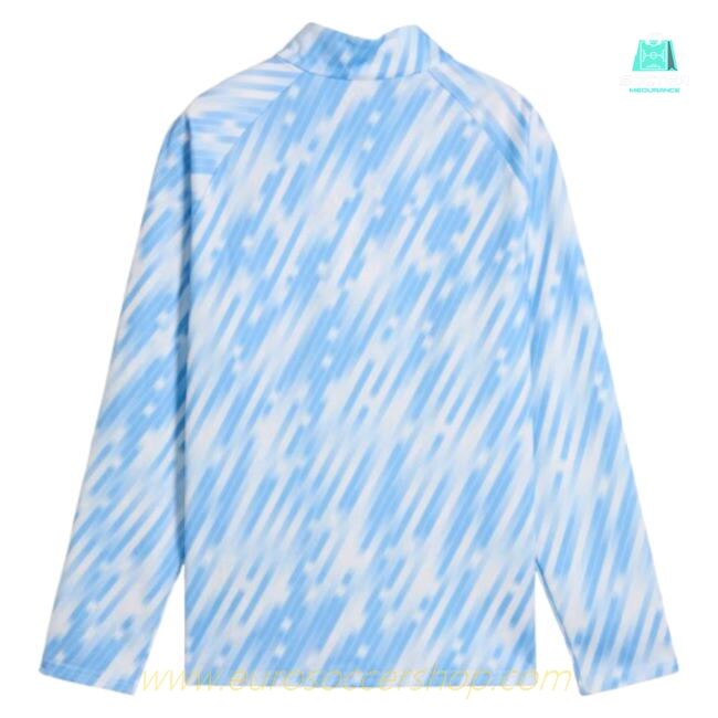 2025-2026 Man City Warm Up 1/4 Zip Top (Silver Sky) - Kids