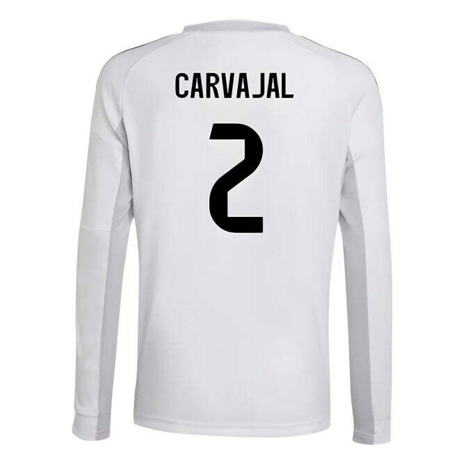 2025-2026 Real Madrid Long Sleeve Home Shirt (Kids) (Carvajal 2)