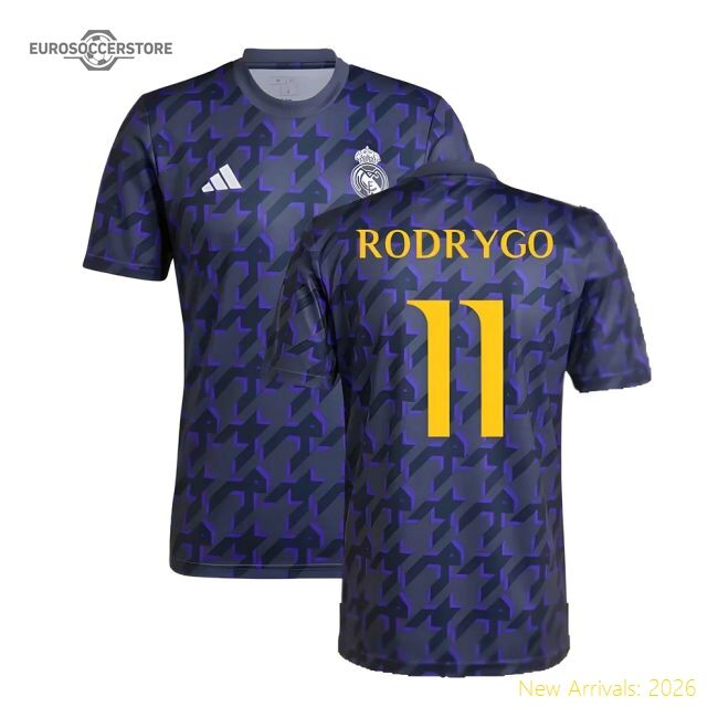 Premium-grade 2023-2024 Real Madrid Pre-match Shirt (shadow Navy) (