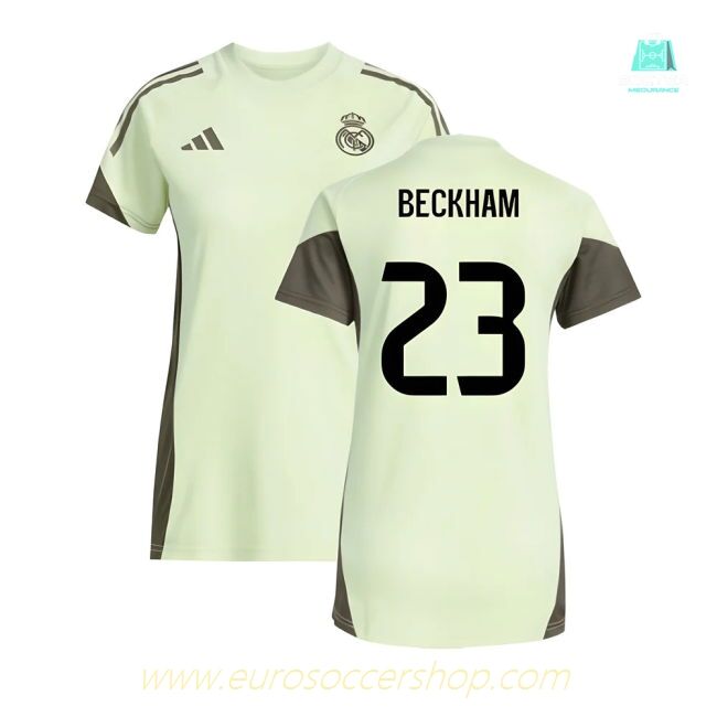 2025-2026 Real Madrid Training Jersey (Almost Lime) - Womens (Beckham 23)