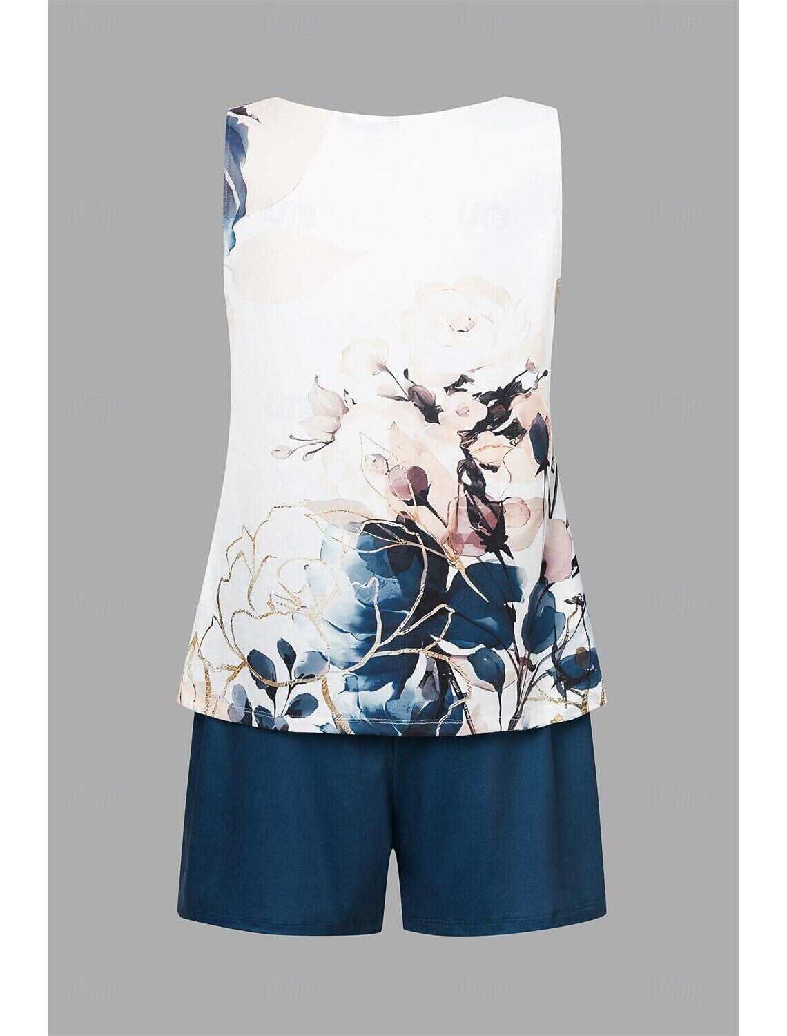 Women's Camis 2 Pieces Outfits Daily Hawaiian Print Sleeveless V Neck Vacation Summer