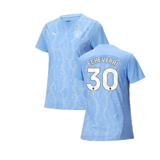 Womens New Breathable Man City Home Football Shirt