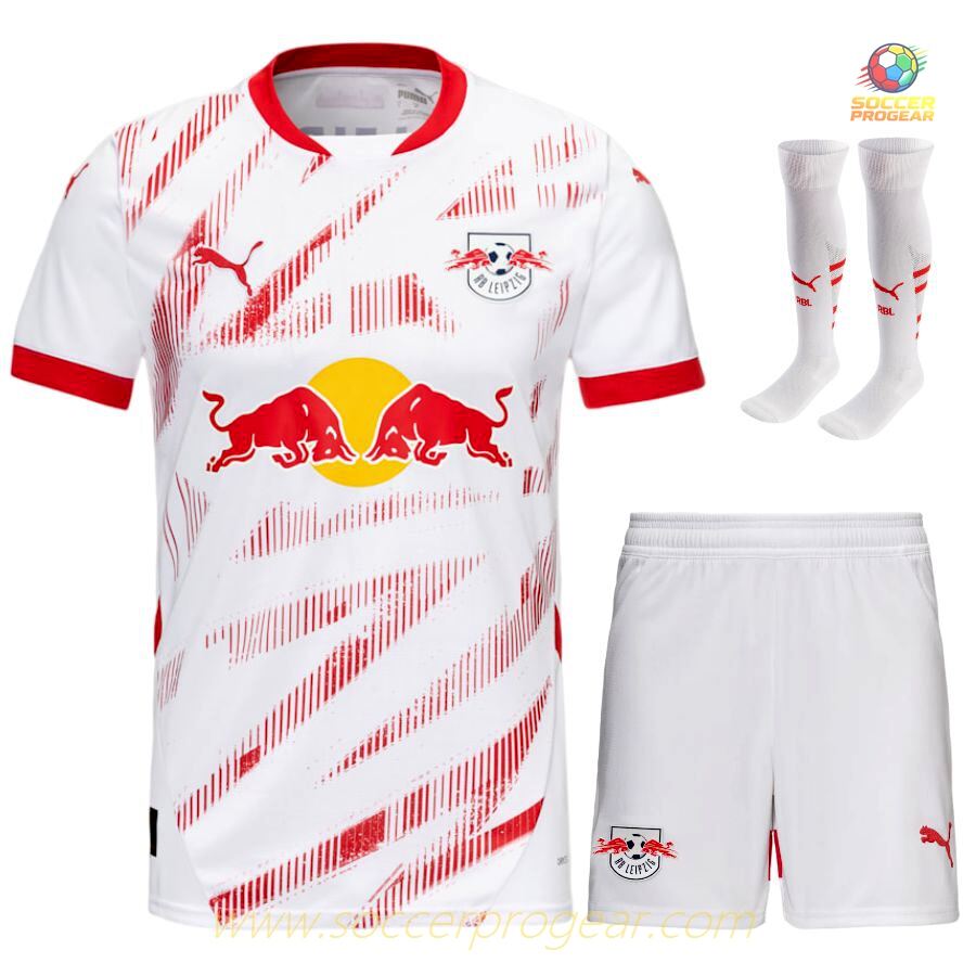 Soccer Team Shirt Soccer Uniform Youth Red Bull Leipzig Home 2024-25 Edition
