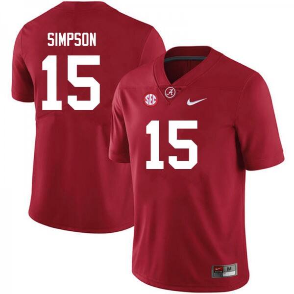 Men Alabama Crimson Tide #15 Ty Simpson Authentic Jersey