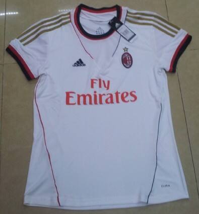 13-14 AC Milan Away White Womens Jersey Shirt - Official Replica 458