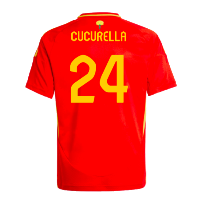 Cucurella 24 Spain Soccer Team Rare Piece Home Rare Jersey (Kids)