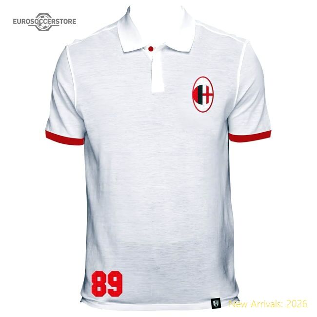 Ac Milan No 89 White Polo - Premium Collection - Supporter Edition