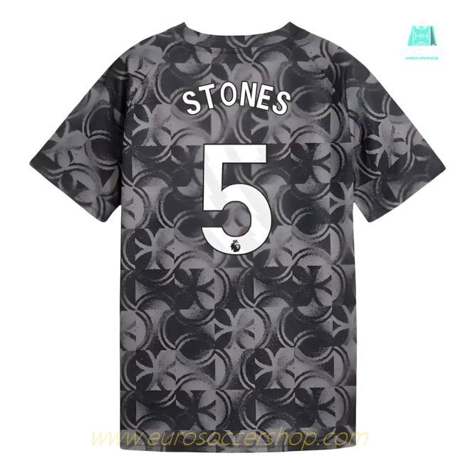 2025-2026 Man City Warm Up Jersey (Black) - Kids (Stones 5)