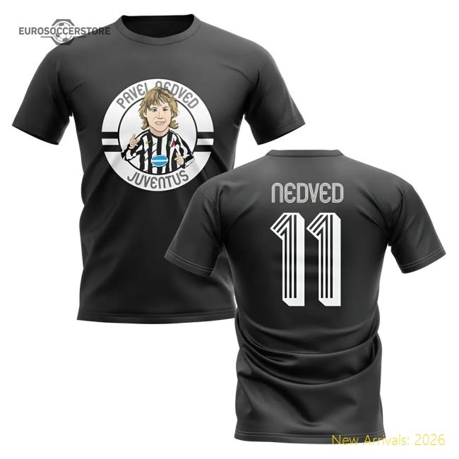 Luxury Pavel Nedved Bianconeri Illustration Casual Tee (black)