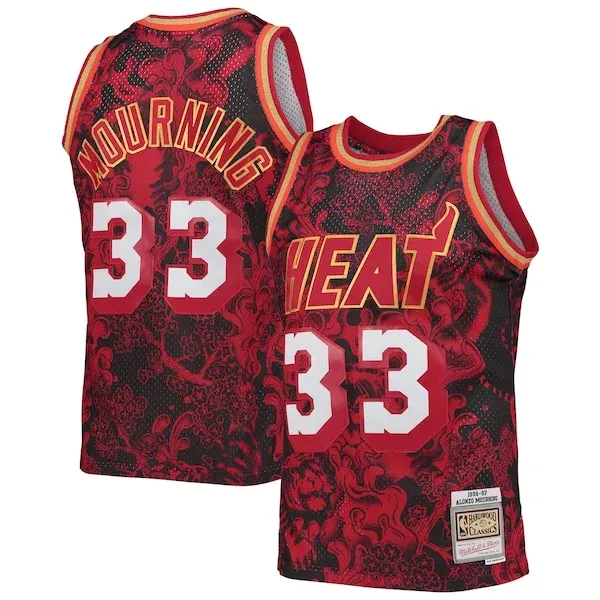 Authentic Alonzo Mourning MIA Swingman Jersey - Red - Licensed Product