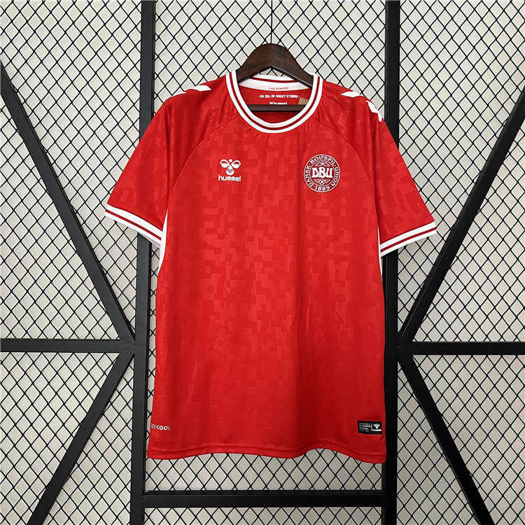 Comfort Fit UEFA Euro 2024 Denmark Football Shirt Home Soccer Jersey