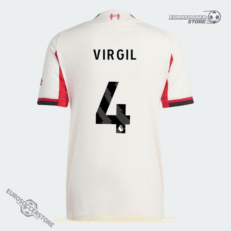 Away Liverpool Jersey with VIRGIL 4 for 25-26 Season (Player Version)
