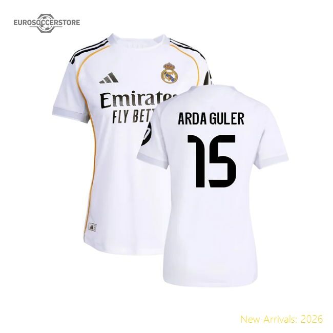 2025-2026 Real Madrid Authentic First Jersey (womens) (arda Guler 15)