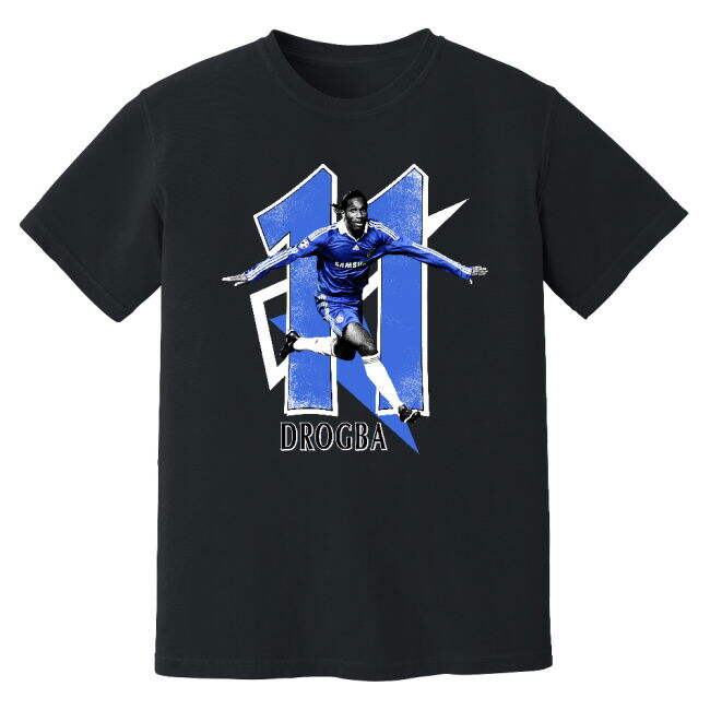 Didier Drogba Chelsea Premier League Legend T-Shirt - Black (Unisex