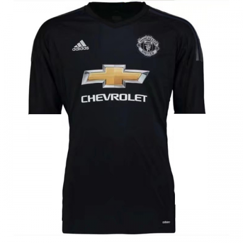 Manchester United Goalkeeper 201718 Black Soccer Jersey Shirt -