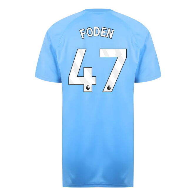 2020-21 Man City Authentic Home Football Shirt Foden 47 L M S