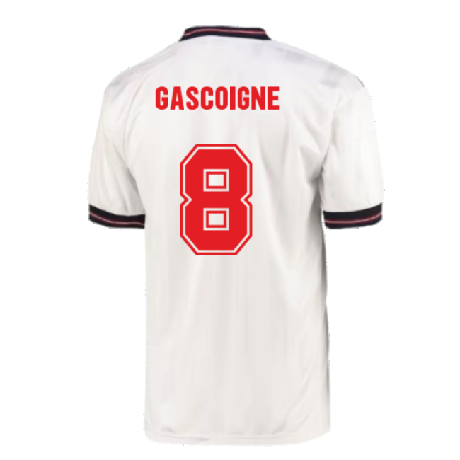 Genuine Copy England Home Replica Jersey for Adults (GASCOIGNE 8)