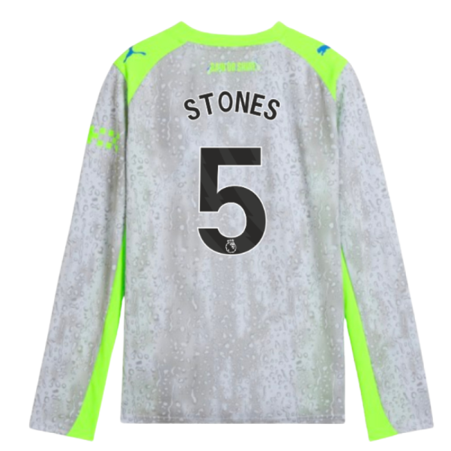 Stones 5 New Breathable Man City Third Game Jersey (Kids)