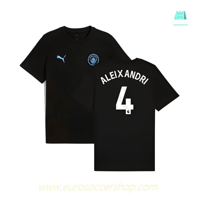 2025-2026 Man City FtblESS Tee (Black) (Aleixandri 4)