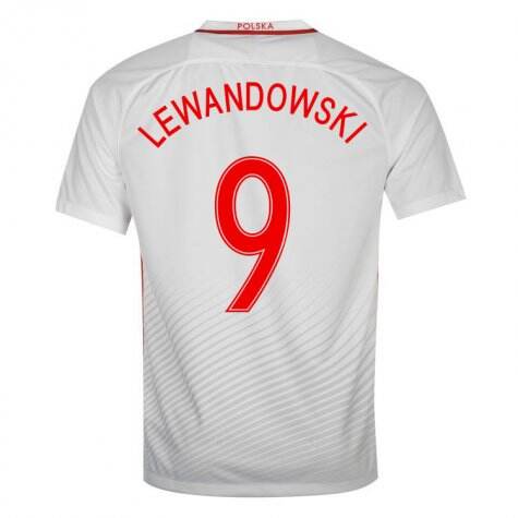 Poland Home 2016 Lewandowski 9 Soccer Jersey Shirt - Official Replica