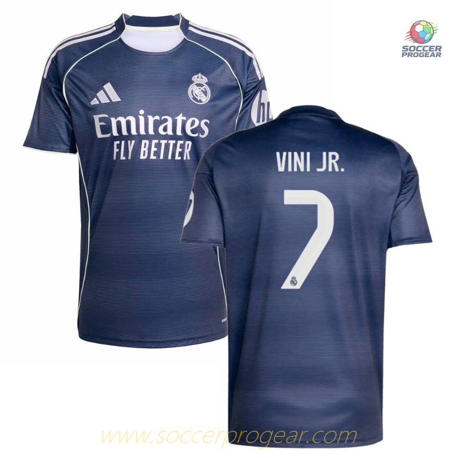 Real Madrid Away Team Soccer Jersey 2025-26 Edition Vini Jr.