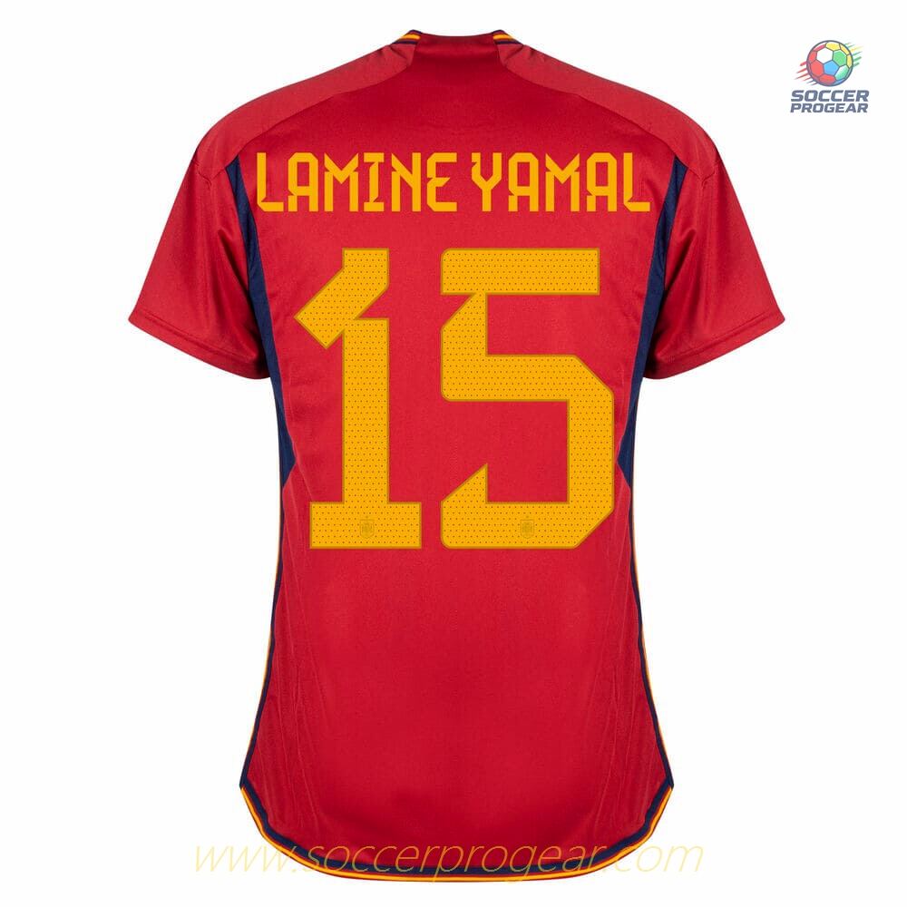 Spain Home Football Jersey 2022 2023 Lamine Yamal