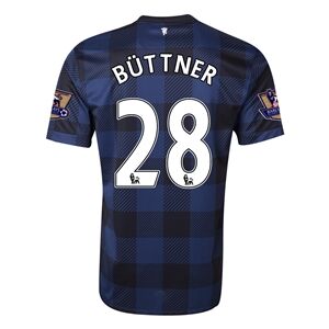 13-14 Manchester United 28 BUTTNER Away Black Jersey Shirt - Official