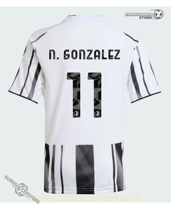 Juventus 25-26 Home Jersey with Jeep Sponsor, featuring N. GONZALEZ and the number 11 on the front.