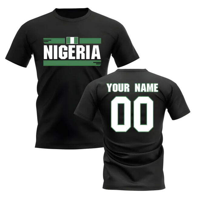 Personalised Nigeria Fan Football T-Shirt (black)