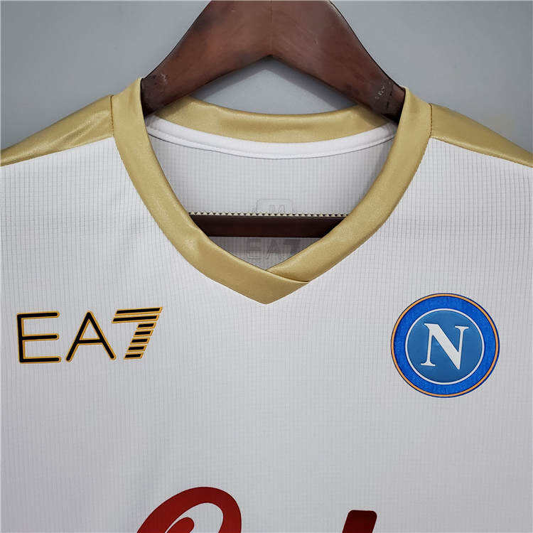 Napoli 21-22 Third WhiteGolden Soccer Jersey Football Shirt -