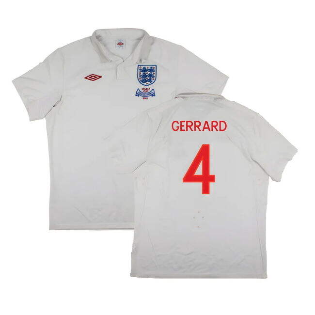 England 2009-10 World Cup Home shirt (XL) (Very Good) (GERRARD 4)