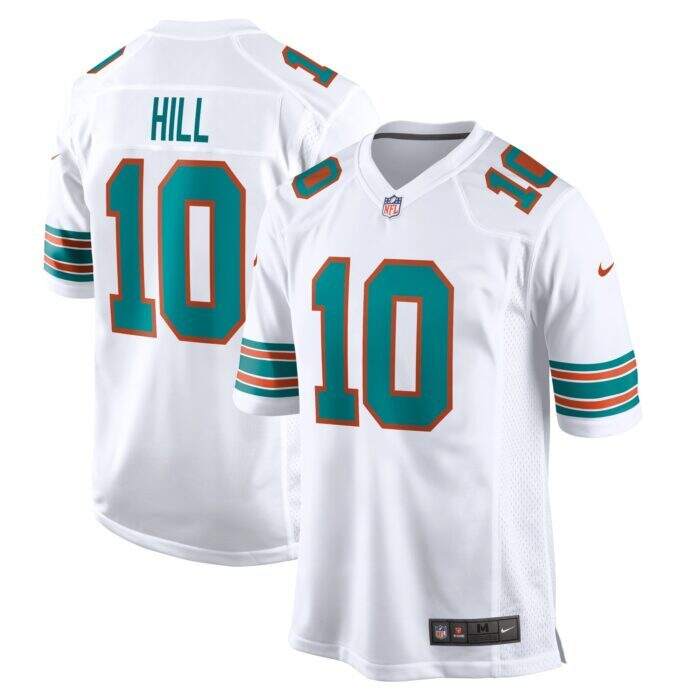 Men's Miami Dolphins Tyreek Hill Nike White Alternate Game...