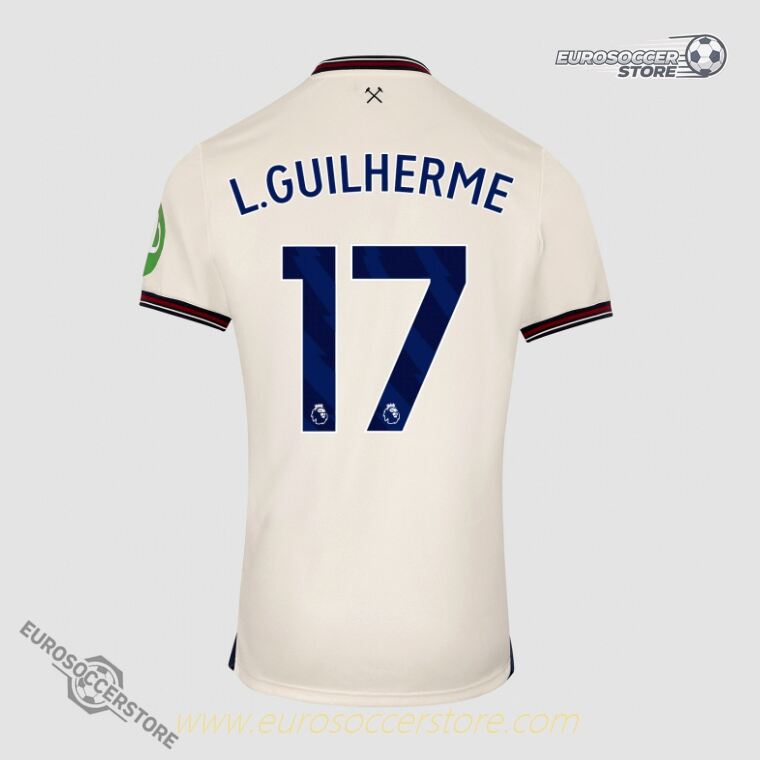 West Ham United Away L.GUILHERME 17 Jersey for the 25-26 Season