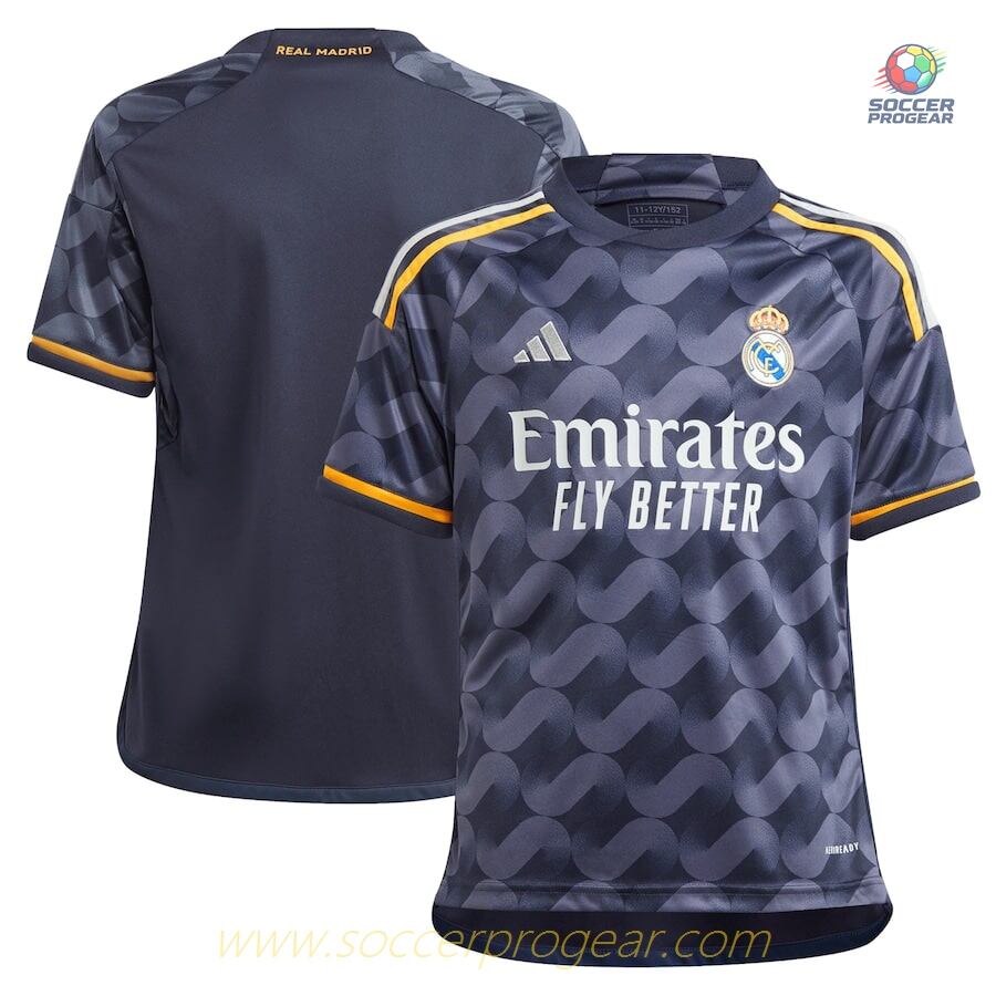Real Madrid 2023 2024 Away Kids Edition Football Kit Team Shirt