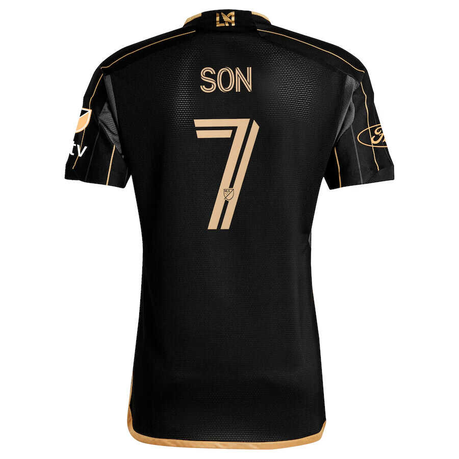Fan Version Men's LAFC #7 Son Heung-Min Black Home 2024 Authentic Kit