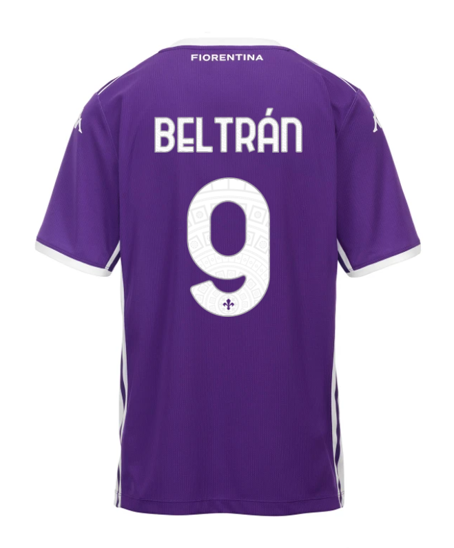 Fiorentina's 25-26 Season Home Jersey Featuring BELTRÁN 9