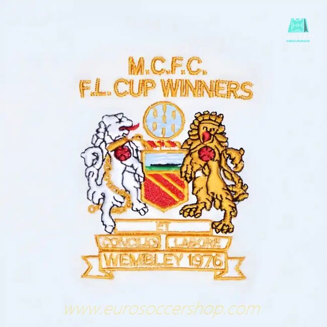 Manchester City 1976 League Cup Winners Retro Football Shirt