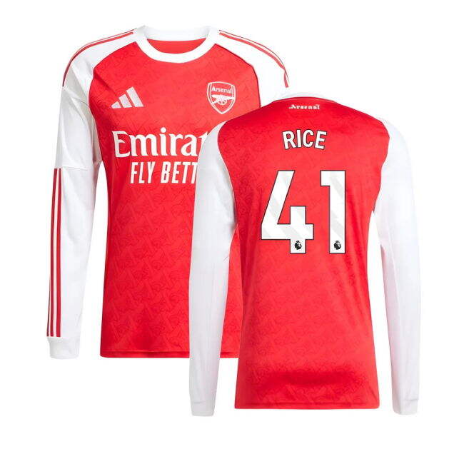 2025-2026 Arsenal Long Sleeve Home Shirt (Rice 41)