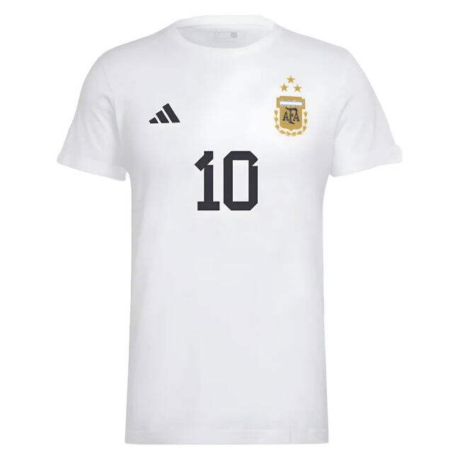 Elite Messi Football Number 10 Graphic T-Shirt (White) Match-Ready