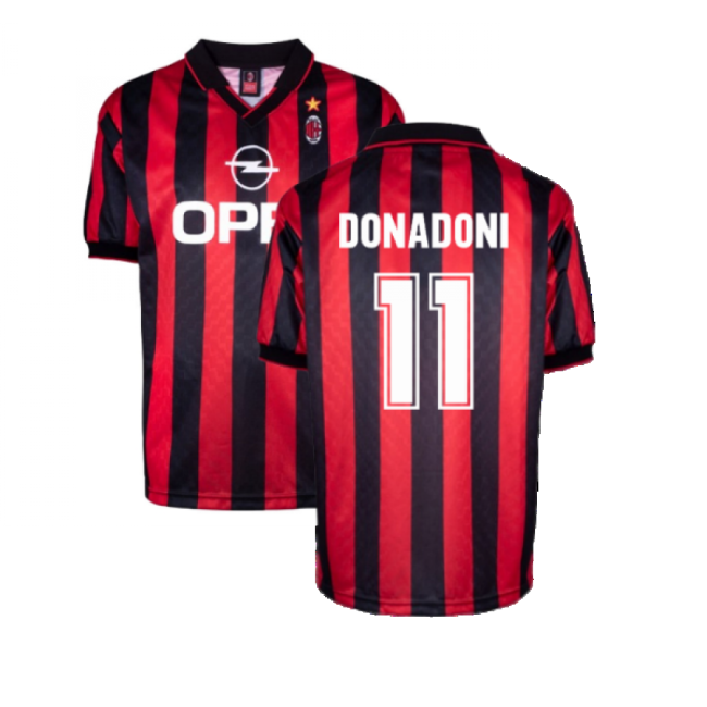 Premium Ac Milan 1996 Home Retro Shirt (donadoni 11) - Affordable