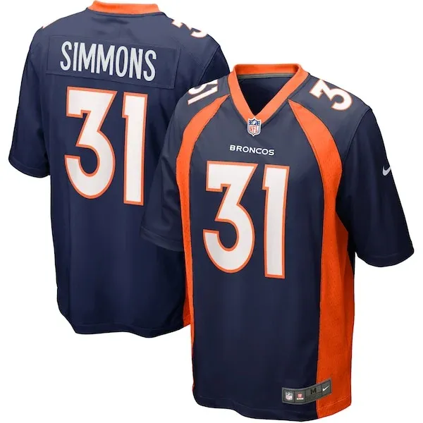 None Justin Simmons Game Jersey - Navy | NFL Player Jersey | NFL Footb