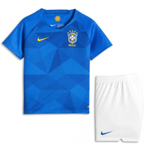 Kids Brazil Away 2018 World Cup Soccer KitShirtShorts - World Cup