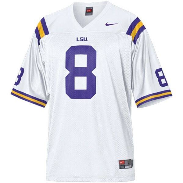 Game-day Ready Men Lsu Tigers #8 Zach Mettenberger White Model