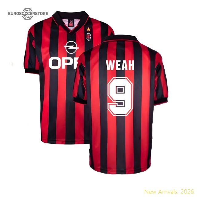 Ac Milan 1996 Home Retro Shirt (weah 9) - Match Quality