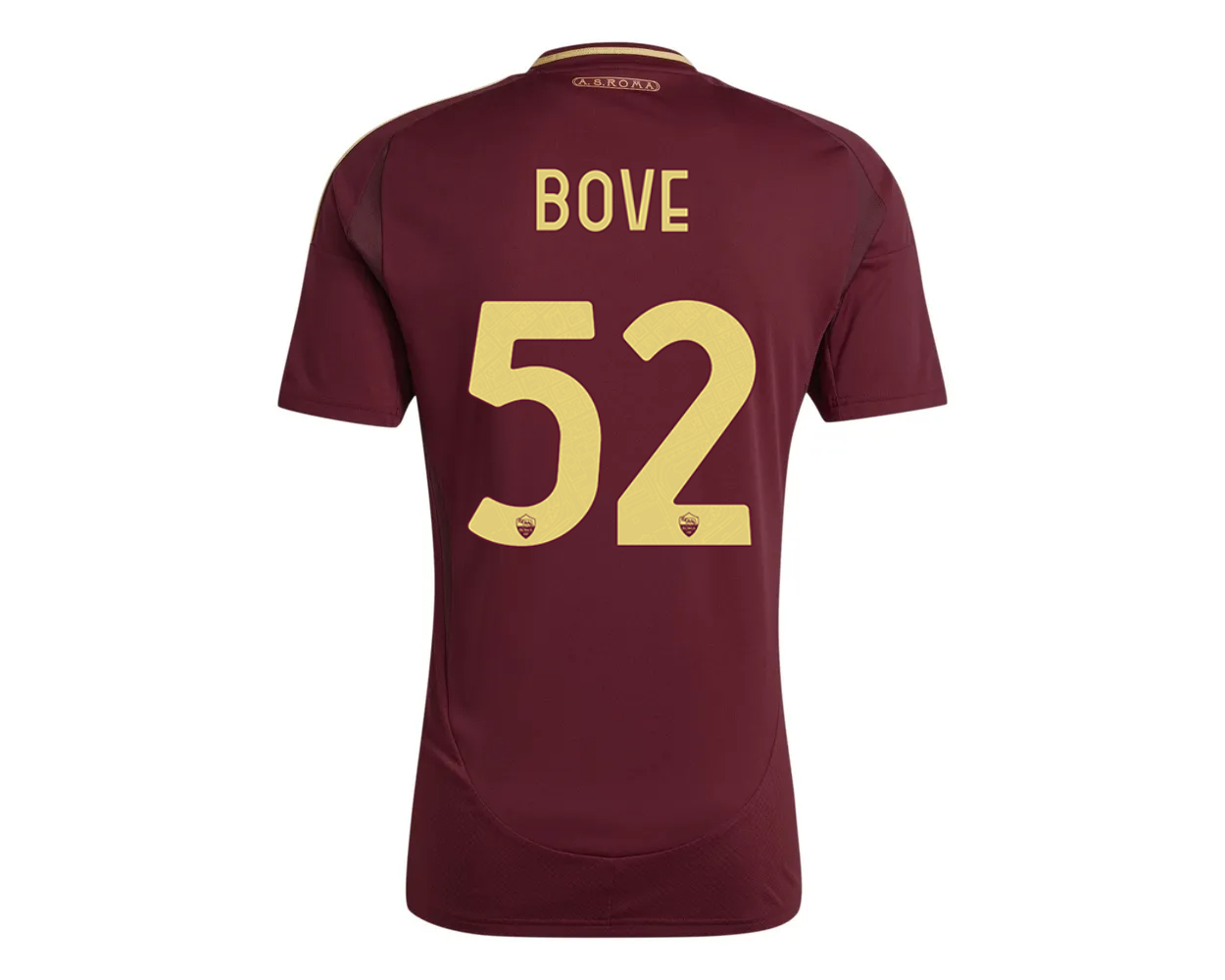 AS Roma's 24-25 Home Jersey featuring BOVE #52